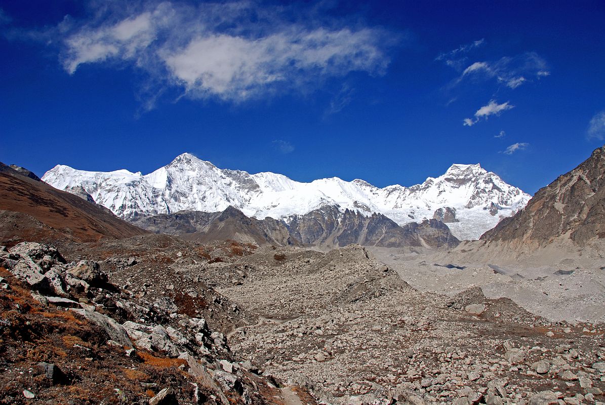 Gokyo 3 4 Cho Oyu To Gyachung Kang And Nguzumpa Glacier Early Afternoon From Near Gokyo